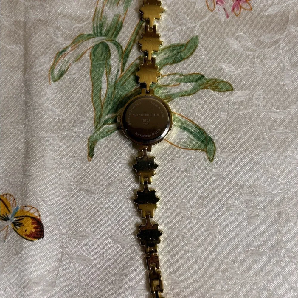 Floral Gold and Green Watch